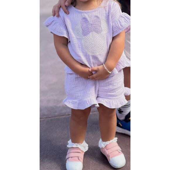 Disney Minnie Mouse 18-24 Months Baby Girl 2 Piece Ruffle Short Set - Picture 1 of 4